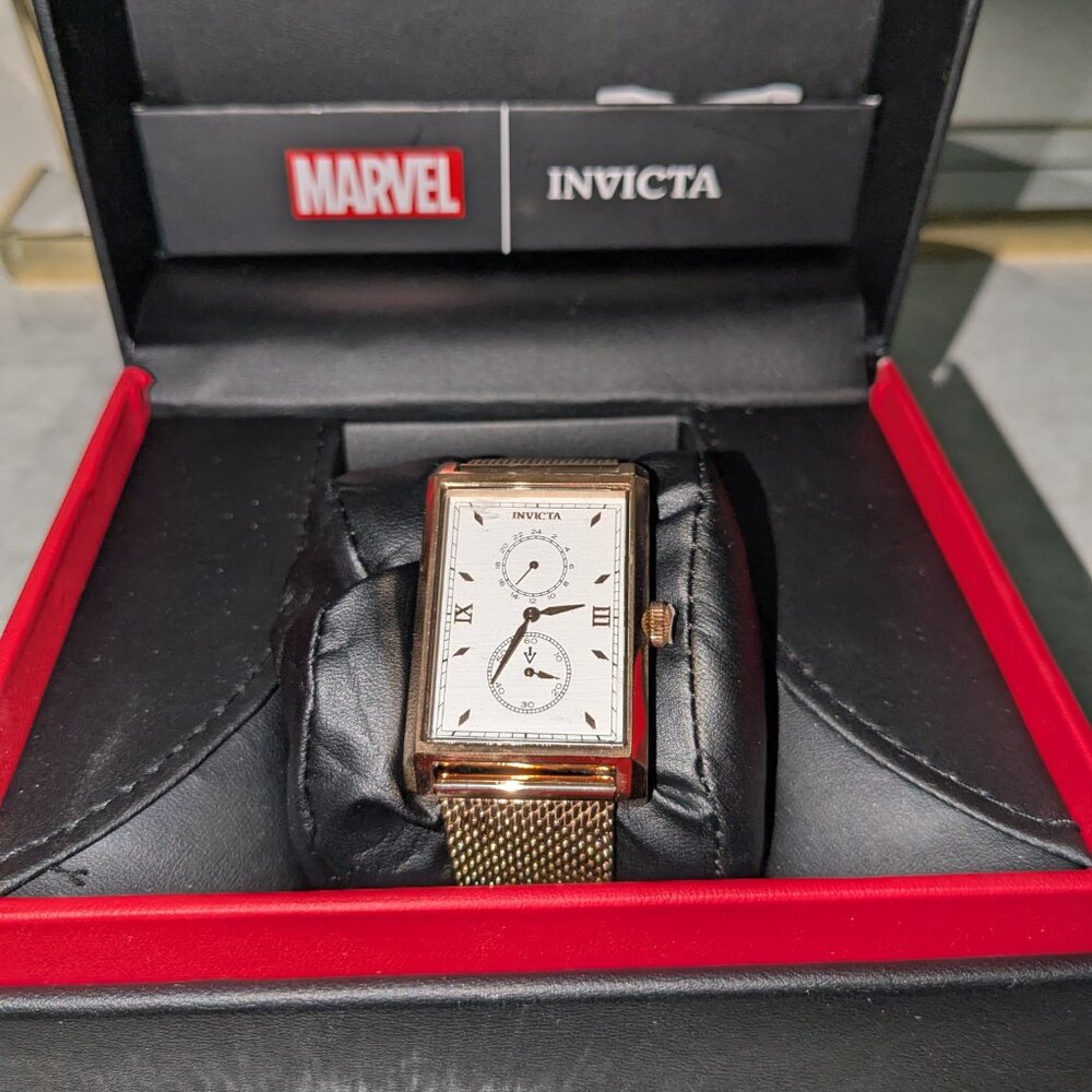 Invicta Marvel Limited Edition Vintage Series Rose Gold Tone Tank Watch